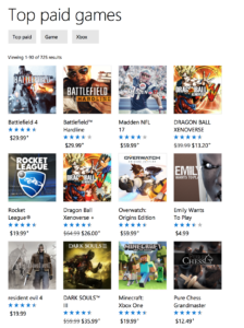 Emily Wants to Play has been in the top ten of Xbox One paid games.